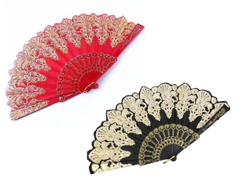 Classic Spanish Dancing Performing Folding Hand Fan Double Sides 23cm -MAF057 2 Colours