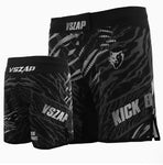 VSZAP MMAS040 MMA FIGHT SHORTS XXS-XL BLACK SILVER