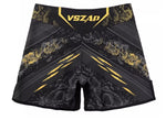 VSZAP MMAS043 MMA FIGHT SHORTS XXS-XL BLACK GOLD