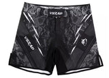 VSZAP MMAS043 MMA FIGHT SHORTS XXS-XL BLACK SILVER