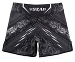 VSZAP MMAS043 MMA FIGHT SHORTS XXS-XL BLACK SILVER