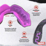 SAFEJAWZ Marvel Black Panther SPORTS MUAY THAI BOXING MMA SELF-FIT MOUTHGUARD Black Senior Age 12+
