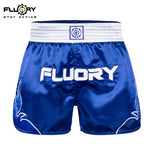 FLUORY MTSF116 MUAY THAI BOXING SHORTS XS-XXXL Blue UNISEX JUNIOR & ADULT