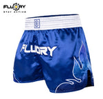 FLUORY MTSF116 MUAY THAI BOXING SHORTS XS-XXXL Blue UNISEX JUNIOR & ADULT