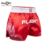 FLUORY MTSF116 MUAY THAI BOXING SHORTS XS-XXXL Red UNISEX JUNIOR & ADULT