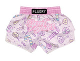 FLUORY MTSF117 SWEET FIGHTER MUAY THAI BOXING SHORTS XXXS-M UNISEX JUNIOR Pink