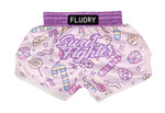 FLUORY MTSF117 SWEET FIGHTER MUAY THAI BOXING SHORTS XXXS-M UNISEX JUNIOR Purple