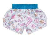 FLUORY MTSF117 SWEET FIGHTER MUAY THAI BOXING SHORTS XXXS-M UNISEX JUNIOR Blue