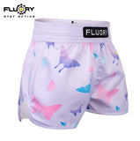 FLUORY MTSF118 MUAY THAI BOXING SHORTS XS-XXXL Purple UNISEX JUNIOR & ADULT