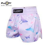 FLUORY MTSF118 MUAY THAI BOXING SHORTS XS-XXXL Purple UNISEX JUNIOR & ADULT