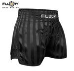 FLUORY MTSF120 MUAY THAI BOXING SHORTS XS-XXXL BLACK UNISEX JUNIOR & ADULT