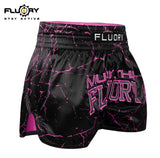 FLUORY MTSF121 MUAY THAI BOXING SHORTS XS-XXXL BLACK ROSE RED UNISEX JUNIOR & ADULT