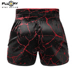 FLUORY MTSF115 MUAY THAI BOXSHORTS XS-XXXL Rot Gelb UNISEX JUNIOR &amp; ERWACHSENE