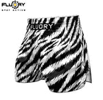 FLUORY MTSF122 MUAY THAI BOXING SHORTS XS-XXXL BLACK UNISEX JUNIOR & ADULT