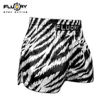 FLUORY MTSF122 MUAY THAI BOXING SHORTS XS-XXXL BLACK UNISEX JUNIOR & ADULT