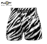 FLUORY MTSF122 MUAY THAI BOXING SHORTS XS-XXXL BLACK UNISEX JUNIOR & ADULT