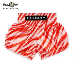 FLUORY MTSF122 MUAY THAI BOXING SHORTS XS-XXXL RED UNISEX JUNIOR & ADULT