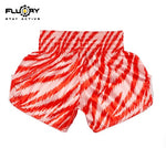 FLUORY MTSF122 MUAY THAI BOXING SHORTS XS-XXXL RED UNISEX JUNIOR & ADULT