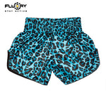 FLUORY MTSF123 MUAY THAI BOXING SHORTS XS-XXXL BLUE UNISEX JUNIOR & ADULT