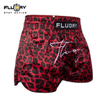 FLUORY MTSF123 MUAY THAI BOXING SHORTS XS-XXXL RED UNISEX JUNIOR & ADULT