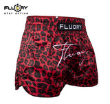 FLUORY MTSF123 MUAY THAI BOXING SHORTS XS-XXXL RED UNISEX JUNIOR & ADULT