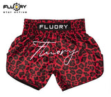 FLUORY MTSF123 MUAY THAI BOXING SHORTS XS-XXXL RED UNISEX JUNIOR & ADULT