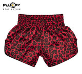 FLUORY MTSF123 MUAY THAI BOXING SHORTS XS-XXXL RED UNISEX JUNIOR & ADULT