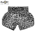 FLUORY MTSF123 MUAY THAI BOXING SHORTS XS-XXXL GREY UNISEX JUNIOR & ADULT
