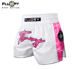 FLUORY MTSF124 MUAY THAI BOXING SHORTS XS-XXXL Rose Red UNISEX JUNIOR & ADULT