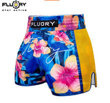 FLUORY MTSF125 MUAY THAI BOXING SHORTS XS-XXXL BLUE UNISEX JUNIOR & ADULT