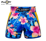 FLUORY MTSF125 MUAY THAI BOXING SHORTS XS-XXXL BLUE UNISEX JUNIOR & ADULT