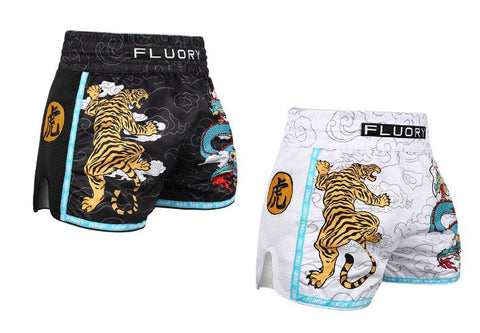 FLUORY MTSF115 MUAY THAI BOXSHORTS XS-XXXL Rot Gelb UNISEX JUNIOR &amp; ERWACHSENE