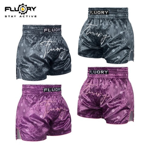 FLUORY MTSF135 MUAY THAI BOXING SHORTS XXS-XXL 2 COLOURS UNISEX JUNIOR & ADULT