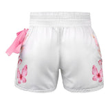 FLUORY MTSF136 MUAY THAI BOXING SHORTS XXS-XXL WHITE UNISEX JUNIOR & ADULT