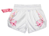 FLUORY MTSF136 MUAY THAI BOXING SHORTS XXS-XXL WHITE UNISEX JUNIOR & ADULT