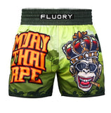 FLUORY MTSF137 MUAY THAI BOXING SHORTS XXS-XXL GREEN UNISEX JUNIOR & ADULT