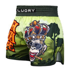 FLUORY MTSF137 MUAY THAI BOXING SHORTS XXS-XXL GREEN UNISEX JUNIOR & ADULT