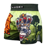 FLUORY MTSF137 MUAY THAI BOXING SHORTS XXS-XXL GREEN UNISEX JUNIOR & ADULT