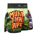 FLUORY MTSF137 MUAY THAI BOXING SHORTS XXS-XXL GREEN UNISEX JUNIOR & ADULT