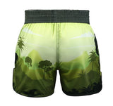 FLUORY MTSF137 MUAY THAI BOXING SHORTS XXS-XXL GREEN UNISEX JUNIOR & ADULT