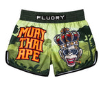 FLUORY MTSF137 MUAY THAI BOXING SHORTS XXS-XXL GREEN UNISEX JUNIOR & ADULT