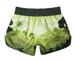 FLUORY MTSF137 MUAY THAI BOXING SHORTS XXS-XXL GREEN UNISEX JUNIOR & ADULT