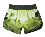 FLUORY MTSF137 MUAY THAI BOXING SHORTS XXS-XXL GREEN UNISEX JUNIOR & ADULT