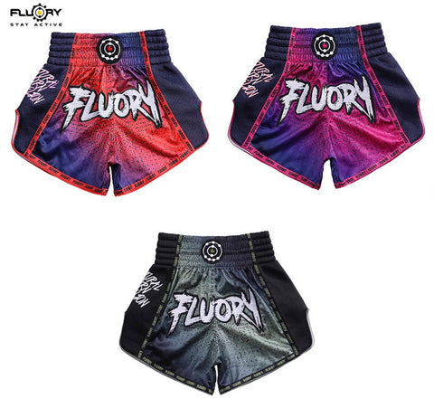 FLUORY MTSF145 MUAY THAI BOXING SHORTS XS-XXXL 3 COLOURS UNISEX JUNIOR & ADULT