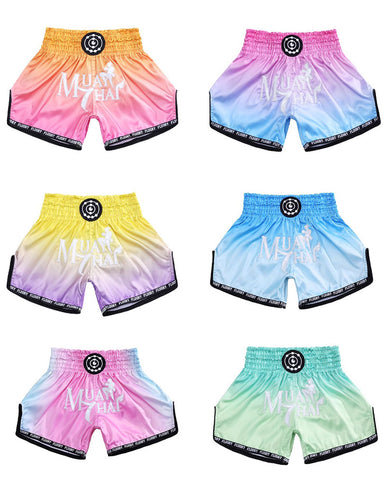 FLUORY MTSF115 MUAY THAI BOXSHORTS XS-XXXL Rot Gelb UNISEX JUNIOR &amp; ERWACHSENE