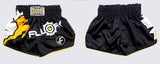 FLUORY MTSF33 MUAY THAI BOXING SHORTS XS-XXXL BLACK UNISEX JUNIOR & ADULT