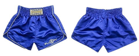 FLUORY MTSF48 MUAY THAI BOXING SHORTS XS-XXXL BLUE UNISEX JUNIOR & ADULT