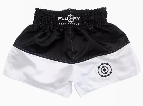 FLUORY MTSF55C Muay Thai Boxing Shorts XS-XXXL White unisex Junior & Adult XXXL