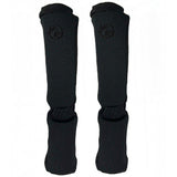 VENUM-0480-114 KONTACT ELASTIC MUAY THAI BOXING MMA SHIN GUARD PROTECTOR Baumwolle Größe Freie Schwarz Schwarz