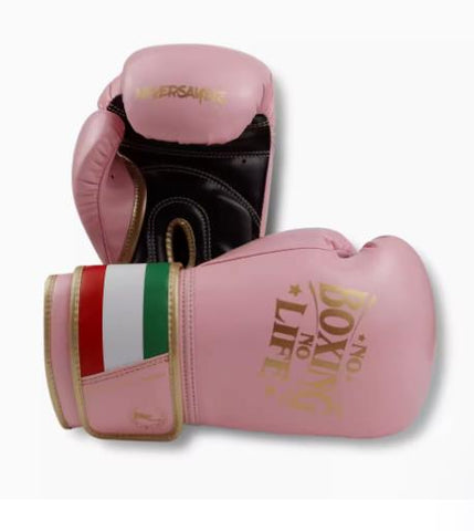 No Boxing No Life Never Say Die BOXING GLOVES Extra Thick Microfiber 8-16 oz Pink